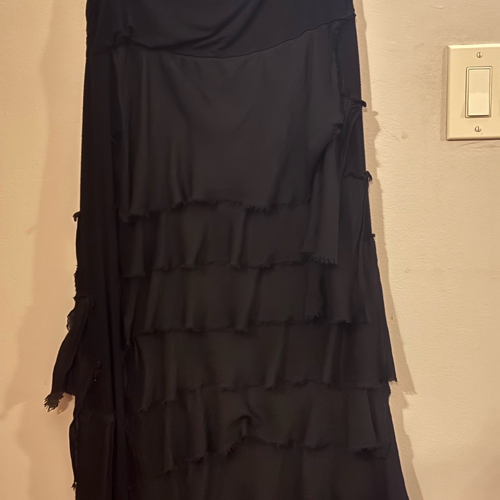 Tempo Paris Black Layered Ruffle Maxi Skirt - Picture 4 of 6